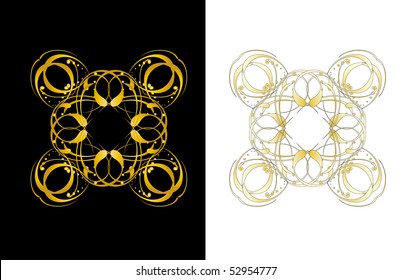 Vector version. Swirl elements and monograms for design and decorate.