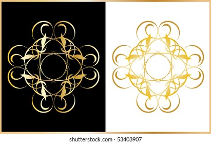 Vector version. Swirl elements and monograms for design and decorate.