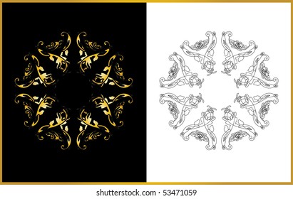 Vector version. Swirl elements and monograms for design and decorate.