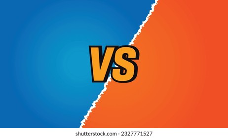 Vector Versus background. Blue against orange gradient orange Vs Blue. Fight background, Comics book colorful competition poste