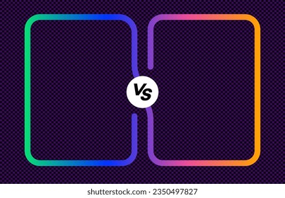 Vector versus banner with frame and vs sign