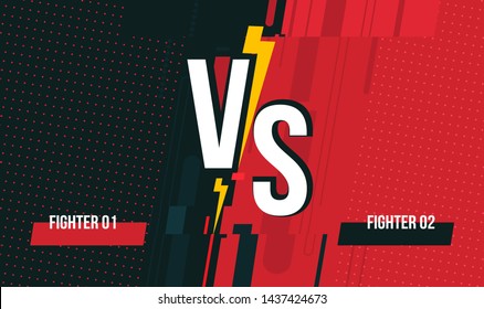 Vector versus banner. Template for battle against each other