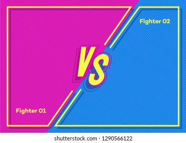 Vector versus banner with vs sign for match game, for battle, sport, competition, contest, announcement of two fighters. Modern VS concept. Vector 10 eps
