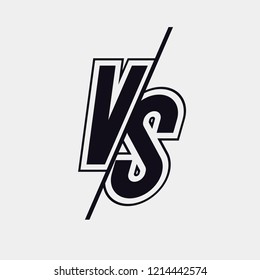 Vector versus sign modern style black color isolated on transparent background for battle, sport, competition, contest, match game, announcement of two fighters. VS icon. 10 eps