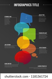 Vector vertical abstract Communication infographic template with idea bubbles