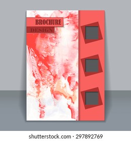 Vector vertical abstract watercolor style brochure design, business poster