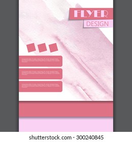 Vector vertical abstract watercolor style brochure design, business poster