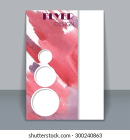 Vector vertical abstract watercolor style brochure design, business poster