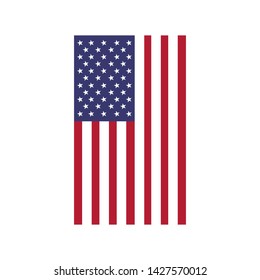 Vector vertical  american flag. Flag of USA