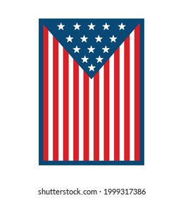 Bandera vertical americana vectorial. Bandera de Estados Unidos. Ilustración del vector