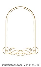 Vektor Vertikaler Bogen Form Rahmen mit Efeu Blätter Dekoration