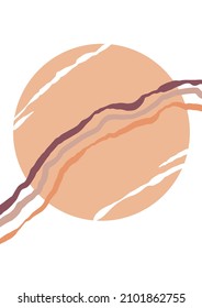 Vector vertical banner with abstract art and hand-drawn. Good for wall art or print in boho style.