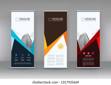 Vector Vertical Banner Banner Design Three Stock Vector (Royalty Free ...