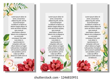 Vector vertical banner with ornament of flower