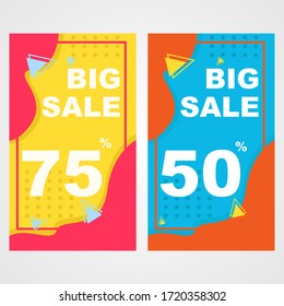 Vector vertical banner for sales promotion