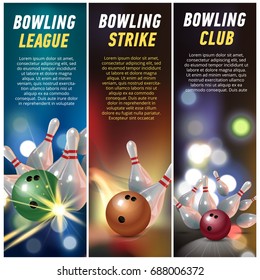 Vector Vertical Banners for Bowling