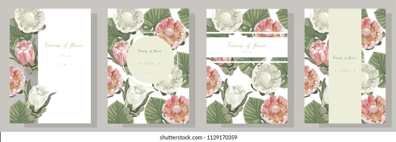 Vector vertical banners with flowers on white background. Floral design for greeting card, wedding illustration