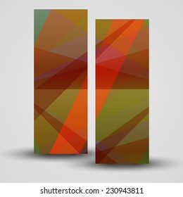 Vector vertical brown banner set for your design, abstract Illustration.