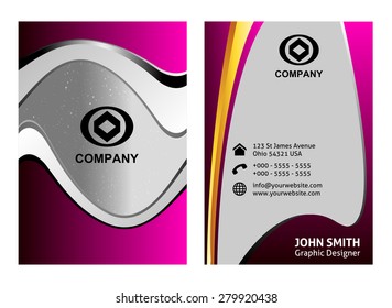 Vector vertical business card 