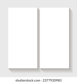 Vector vertical card mockup with shadows.