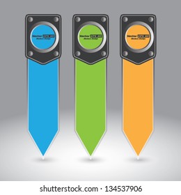 Vector vertical color banner/sticker design