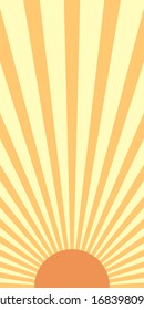 Vector vertical comic book background with sunburst pattern in retro pop art style.