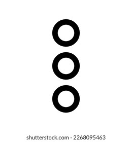 Vector vertical ellipsis menu icon. Black, white background. Perfect for app and web interfaces, infographics, presentations, marketing, etc.
