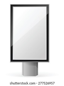 Vector vertical empty, dark billboard screen on white background for you advertisement and design