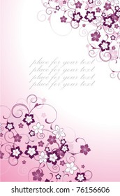 Vector vertical floral card