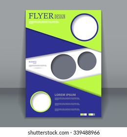 Vector vertical flyer template for design. Editable A4 poster for business,  magazine cover. 