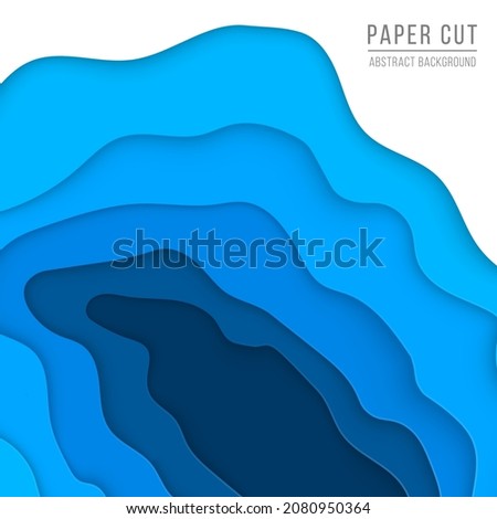 Vector vertical flyers with paper cut waves shapes. Trendy gradient colors. Wavy shaped lines. Paper cut effect. Origami 3d design.