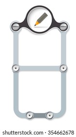 Vector vertical frame with screws and pencil