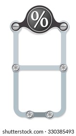 vector vertical frame with screws and percent symbol