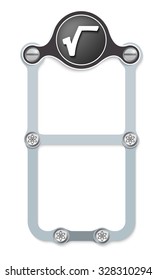 vector vertical frame with screws and radix symbol