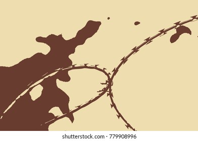 vector vertical grunge background for design. barbed wire