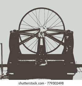 vector vertical grunge texture for design. vintage steam engine