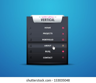 Vector Vertical Header Web Menu Design