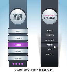 Vector Vertical Header Web Menu Design