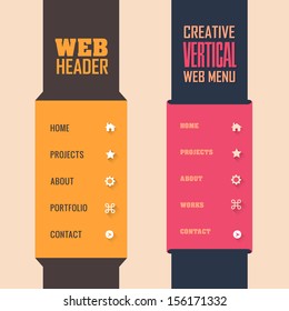 Vector Vertical Header Web Menu Design