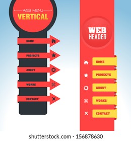 Vector Vertical Header Web Menu Design