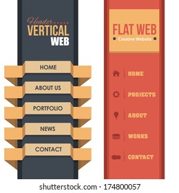 Vector Vertical Header Web Menu Design