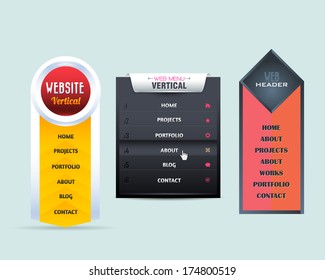 Vector Vertical Header Web Menu Design