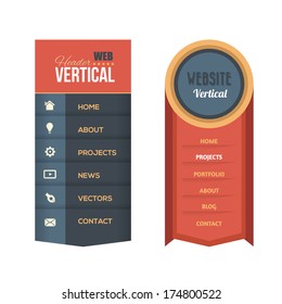 Vector Vertical Header Web Menu Design