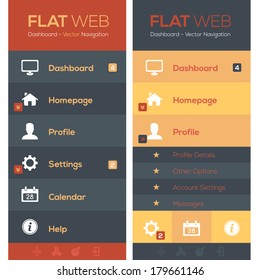 Vector Vertical Header Web Menu Design