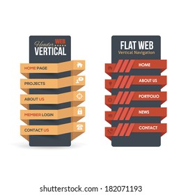 Vector Vertical Header Web Menu Design