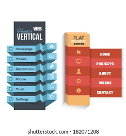 Vector Vertical Header Web Menu Design