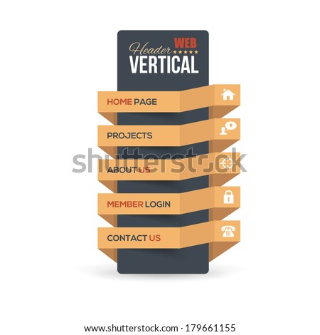 Vector Vertical Header Web Menu Design