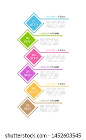 Vector vertical infographic circular diagram, template for business, presentations, web design. Timeline circle infographic template with 6 options or steps. Eps10 Vector