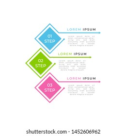 Vector vertical infographic circular diagram, template for business, presentations, web design. Timeline circle infographic template with 3 options or steps. Eps10 Vector