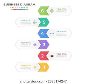 Vector vertical infographic diagram 6 options, template for presentation business.